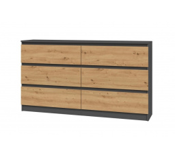 Komoda Malvína M6 140, antracit/dub artisan