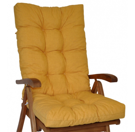 Polstr na teakové zahradní křeslo vysoké - látka žlutý melír Polstr na teakové zahradní křeslo vysoké - látka žlutý melír