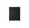 Skříň Nicole 150 cm se 2 skrytými zásuvkami - černý mat / černé nožky