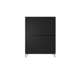 Skříň Nicole 150 cm se 2 skrytými zásuvkami - černý mat / černé nožky