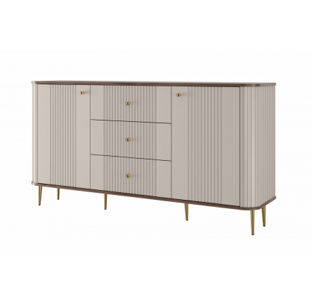 Komoda Vesper 160, kašmír / ořech / zlaté nohy Komoda Vesper 160, kašmír / ořech / zlaté nohy
