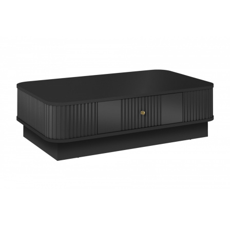 VESPER KONFERENČNÍ STOLEK 103 1SZ - černý MDF / černý MDF / zlaté úchyty / sokl