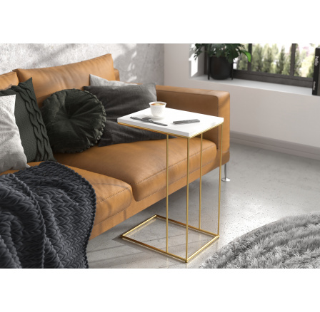 Pomocný stolek DRU Zlatý+Bílý