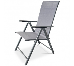 Zahradní židle, kov, síťovina, šedá, AZC-S1116 GREY