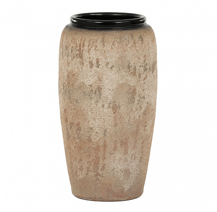 Váza keramická - výška 70 cm, béžovo-šedá
