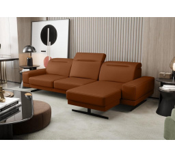 Rohová Kožená sedací souprava FIORE MINI 265x180 cm - cihlová , pravá