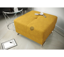 Taburet s úložným prostorem 70 x 70 cm GALAXY - žlutá