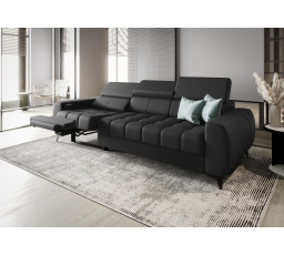 Sofa PORTO III , relax 263 cm přírodní kůže - Kůže tmavě šedá, Levá strana