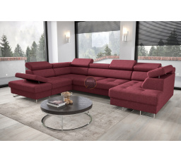 Rohová sedací souprava GALAXY MAX II s funkcí spaní 210x350x165 -červená , levá