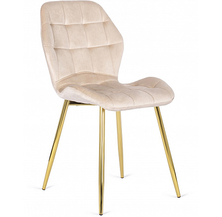 Židle LUCKY Krémová Sametová
