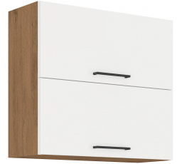 Horní skřínka VEGAS - 80 GU-72 2F, Dub Lancelot / Bílý lesk