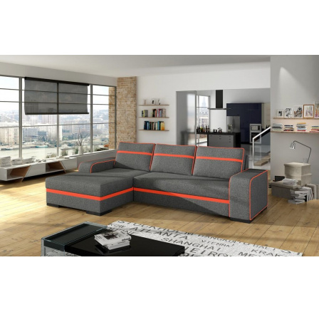 Rohová sedací souprava Funny L šedá/oranžová Rohová sedací souprava Funny L šedá/oranžová