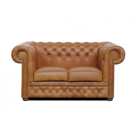 Pohovka Chesterfield Lord 2 kůže koňak