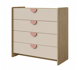Komoda Leya R10 dub cremona/macadamia/pudrová růžová