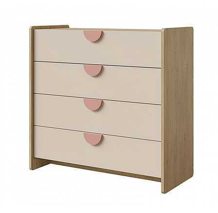 Komoda Leya R10 dub cremona/macadamia/pudrová růžová