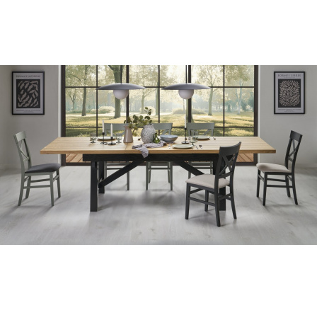 Jídelní stůl FIESTA, přírodní dub/černá