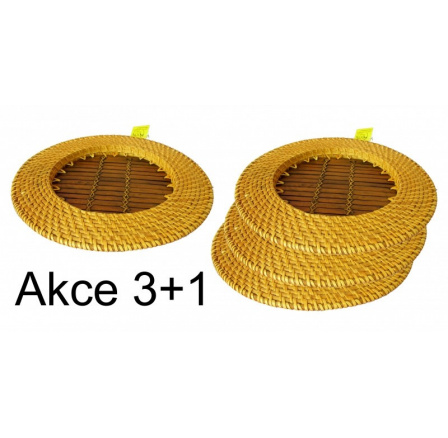 Bambusovo ratanový tácek žlutý Akce 3+1