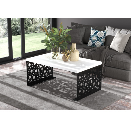 Konferenční stolek RINA 100x60 Černý+Bílý