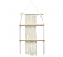 Velká boho polička s béžovou macramé