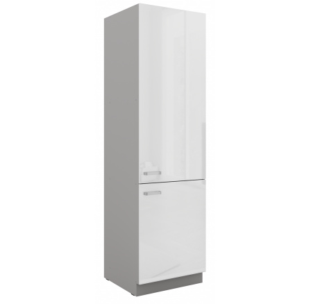 Kuchyňská skříň BIANCA - 60 DK-210 2F, Šedá / Bílý lesk