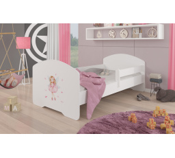 postel s matrací a zábranou PEPE GIRL WITH WINGS 160x80 Bílá