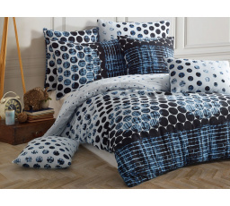 Povlečení bavlna 140x200, 70x90cm Ocean blue nitěný knoflík