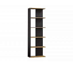 Regál CORNER, dub wotan/černá