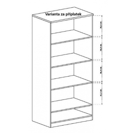Dodatkové police do skříně Tadeusz T7, Dub Lefkas