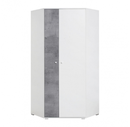 Skříň SIGMA - SI2, Bílý Lux + Beton