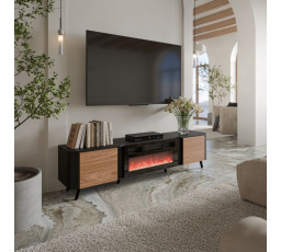 Tv komoda VOLARE TV 200 EF, černý mat/ořech