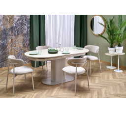 FALONE rozkládací stůl deska - světlý travertin, noha - kašmír (3p=1ks)