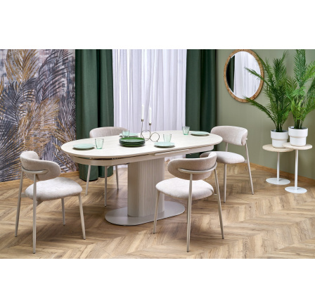 FALONE rozkládací stůl deska - světlý travertin, noha - kašmír (3p=1ks)