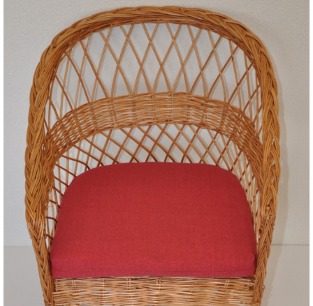 Polstr na křeslo z vrbového proutí - látka vínový melír Polstr na křeslo z vrbového proutí - látka vínový melír