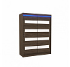 Posuvná skříň s lacobelem a LED osvětlením MARTINEZ 150 Choco+White Lacobel