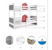 Dětská patrová postel RICO 90x200 cm, bez matrace, Bílá/Grafit