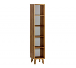 Regál WERSO - W4, Bílá Briliant+Antracit+Rivera