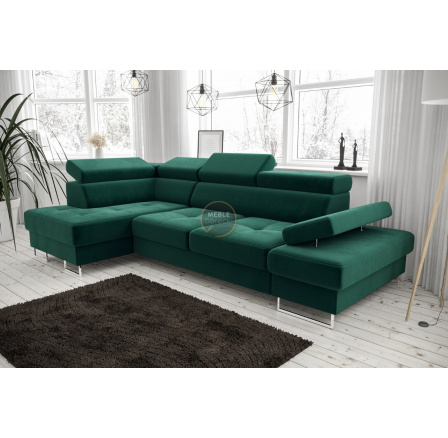 Rohová sedací souprava GALAXY MINI 170x280 - zelená , levá