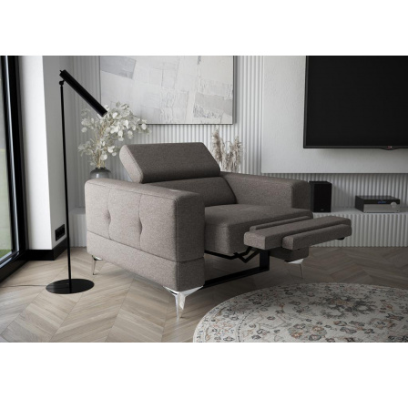 Křeslo TOSCANIA , relax - šedá