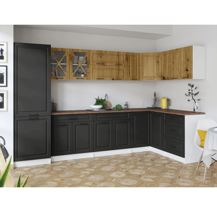 Rohová kuchyňská linka Simea artisan/grafit MAT Rohová kuchyňská linka Simea artisan/grafit MAT