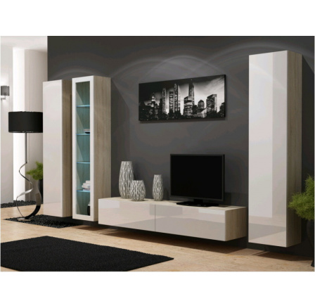 Obývací stěna VIGO 2 - sonoma-bílá Obývací stěna VIGO 2 - sonoma-bílá