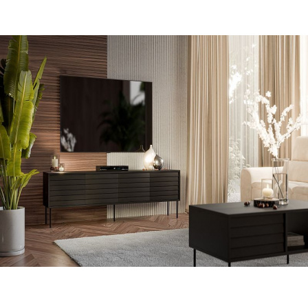 CORTINA TV skříňka 190 (4D) černá/černá (1 ks)=1 str. )