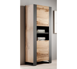 Vitrína WOOD, Dub wotan/ Dub antracit