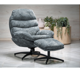 Křeslo DARIO s podnožkou, modré