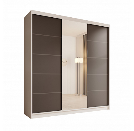 Šatní skříň SONIC 200, Bílá/Černá