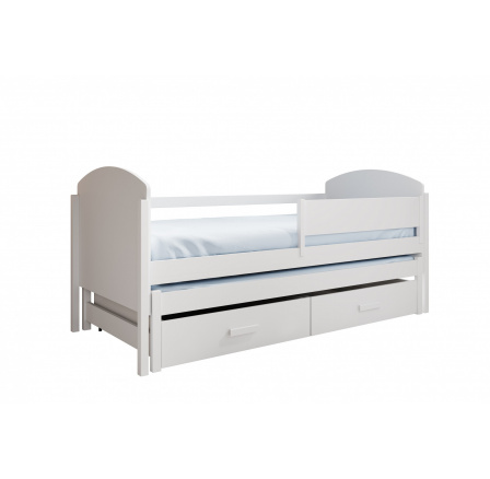 Dětská postel pro 2 osoby Olen 180x80 s matrací Bílá+Bílá Dětská postel pro 2 osoby Olen 180x80 s matrací Bílá+Bílá