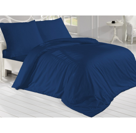 Francouzské povlečení Satén 240x220, 70x90cm tmavě modré Francouzské povlečení Satén 240x220, 70x90cm tmavě modré