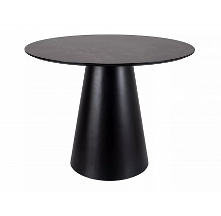 Jídelní stůl ANGEL 100, Efekt šedého mramoru/Černá