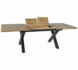 Jídelní stůl XAVIERO II, Dub Artisan/Černý mat