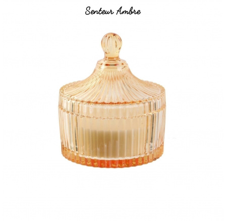 Svíčka z bohémského skla L žlutá