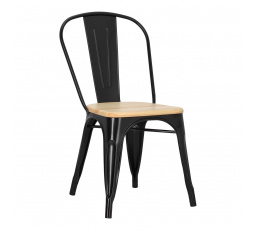 Židle Paris Wood černá přírodní borovice